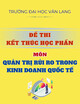 Đề thi kết thúc học phần học kì 1 môn Quản trị rủi ro trong kinh doanh quốc tế năm 2024-2025 có đáp án