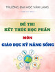 Đề thi kết thúc học phần môn Giáo dục kỹ năng sống năm 2021-2022